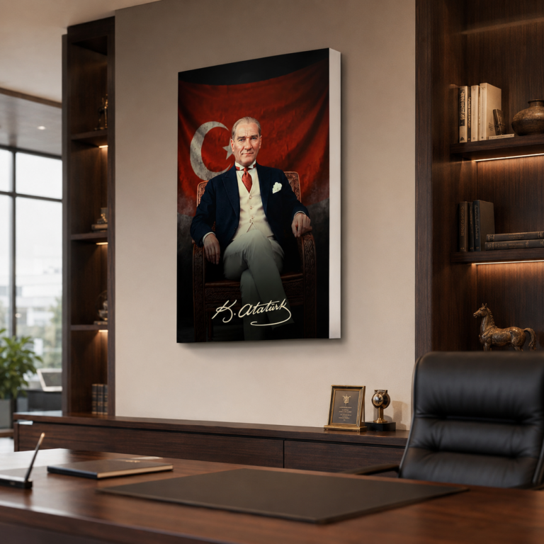Atatürk Bayraklı LED Işıklı Lightbox Tablo