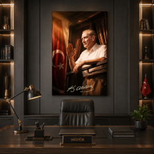 Trende Türk Bayrağı Temalı Atatürk LED Işıklı Lightbox Tablo