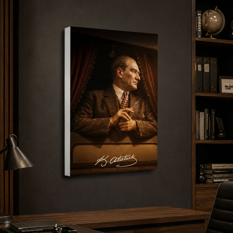 Mustafa Kemal Atatürk Tren Sahnesi LED Işıklı Lightbox